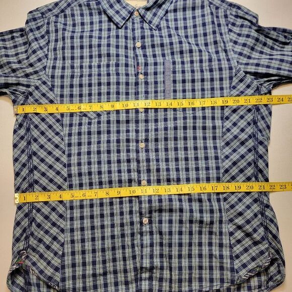 Robert Graham Tailored Fit Cotton Blue Plaid Men's Size Large Button Up Shirt - Picture 11 of 13